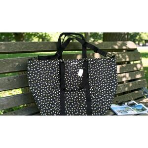 Victorias Secret PINK Floral Tote Bag Black Yellow Ditsy Flower Travel Gym NWT